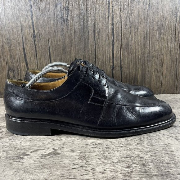 Mezlan Fiore Mens Leather Split Toe Derbys Size US 11.5 WIDE Black Made In Spain